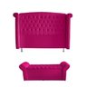 Kit Realeza Cabeceira de Cama Box e Calçadeira Baú King 195 Cm Suede Rosa Pink Eli Móveis - 1