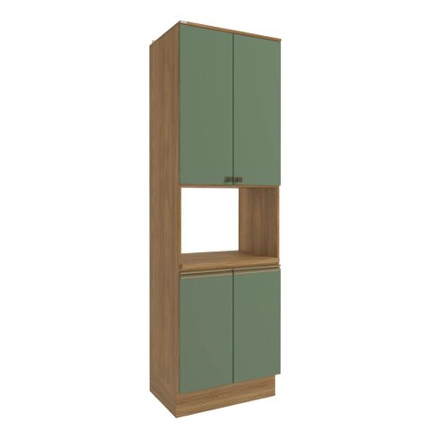 Kit Forno Celeste Kappesberg 100% Mdf 4 Portas Nogueira/verde 70cm