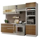 Ver imagem 3 de Armário de Cozinha Completa 290cm Branco/Rustic/Crema Cristal Madesa 09