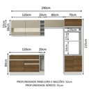 Ver imagem 4 de Armário de Cozinha Completa 290cm Branco/Rustic/Crema Cristal Madesa 09