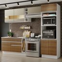 Ver imagem 1 de Armário de Cozinha Completa 290cm Branco/Rustic/Crema Cristal Madesa 09