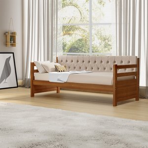 Sofá Cama Solteiro Verona Mona Estofado Capitonê Veludo