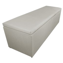 Calçadeira Recamier Baú Casal Queen 160cm Eva Suede Bege - DS Estofados - 3