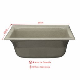 Tanque Simples em Mármore Sintético 60cmx60cm 48 Litros Premium Dvg Decoralita - 3
