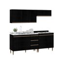 Ver imagem 2 de Armário de Cozinha Compacta Modulada 200cm 4 Peças Milão Menu Móveis Preto