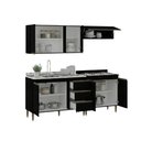 Ver imagem 4 de Armário de Cozinha Compacta Modulada 200cm 4 Peças Milão Menu Móveis Preto