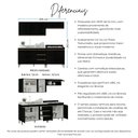 Ver imagem 6 de Armário de Cozinha Compacta Modulada 200cm 4 Peças Milão Menu Móveis Preto