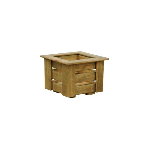 Cachepô Malta Madeira Maciça 25x25x17 Cm - Natural/madeira
