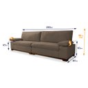 Ver imagem 2 de Sofá Living Siberian 2,30m Bouclê Marrom Braço Reclinável - King House