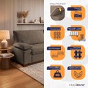 Ver imagem 3 de Sofá Living Siberian 2,30m Bouclê Marrom Braço Reclinável - King House