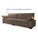 Ver imagem 4 de Sofá Living Siberian 2,30m Bouclê Marrom Braço Reclinável - King House