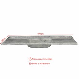 Pia para Cozinha em Marmore Síntetico 100cm X 50cm Premium Dvg Decoralita - 3