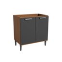 Ver imagem 1 de Gabinete Cozinha Modulado Linna T721 C/ 2 Portas S/tampo 80cm Canela/grafite Kappesberg