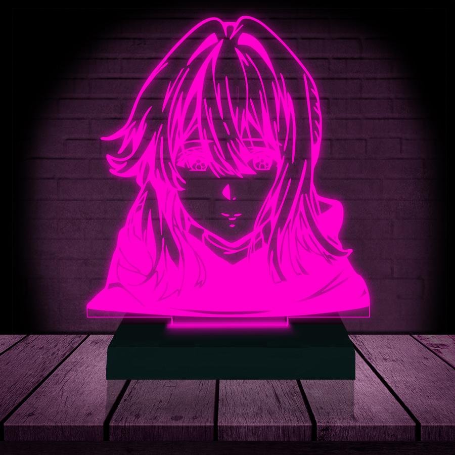 Luminária Led 3d Violet Evergarden Abajur - Rosa - 2