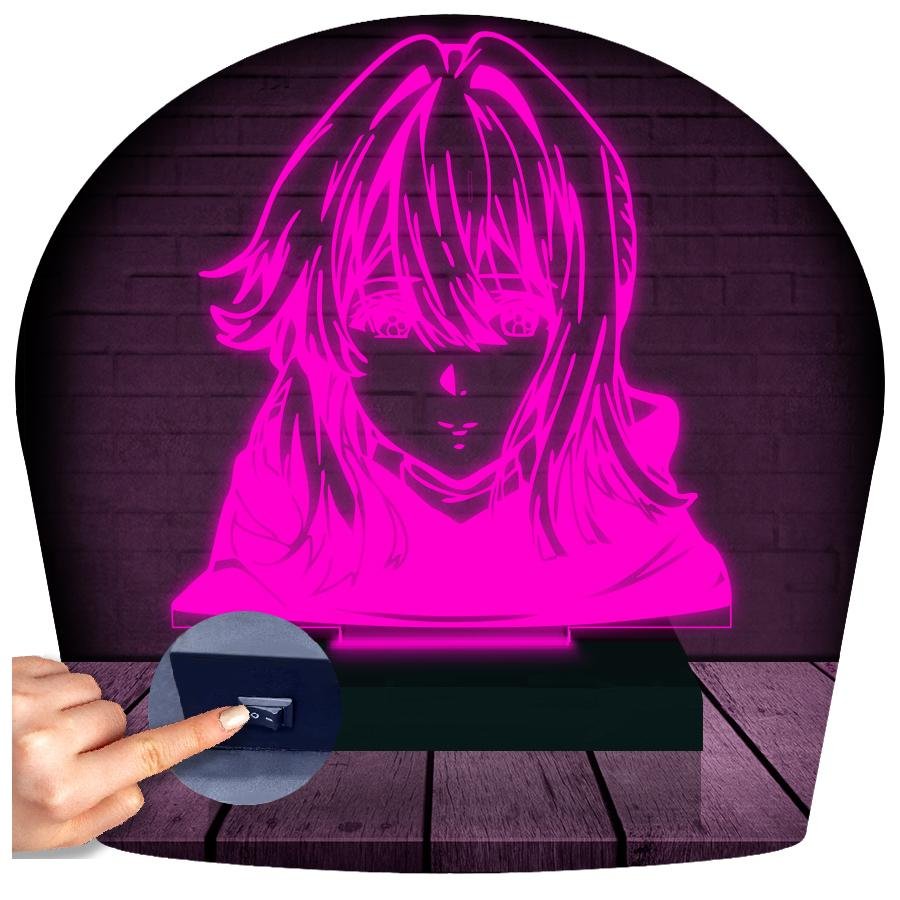 Luminária Led 3d Violet Evergarden Abajur - Rosa - 1