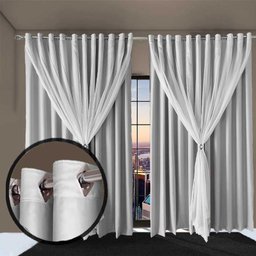 Cortina para Quarto e Sala Blecaute Bia 4,80 X 2,30 Branco - 3