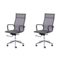 Ver imagem 1 de Kit 2 Cadeiras Escritorio Presidente Esteirinha Tela Mesh 3303 Cinza