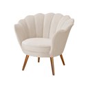 Ver imagem 3 de Poltrona Decorativa Pétala com Pés Palito Suede Bege
