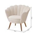Ver imagem 4 de Poltrona Decorativa Pétala com Pés Palito Suede Bege