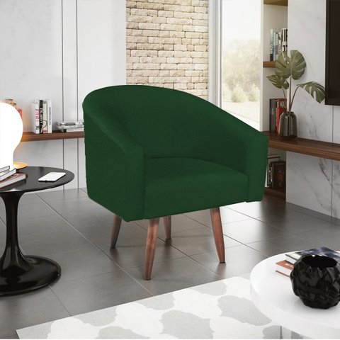 Poltrona Decorativa Sala de Estar Recepção Luiza Pés Palito Suede - Doce Sonho Móveis POLTRONAS POLT