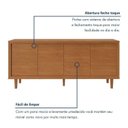 Ver mais imagens de Buffet Delux 180cm 4 Portas Pés em Madeira Mavaular:Naturalle