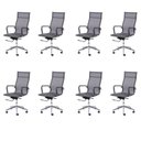 Ver imagem 1 de Kit 8 Cadeiras Escritorio Presidente Esteirinha Tela Mesh 3303 Cinza