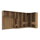 Ver imagem 4 de Quarto Modular Kappesberg Adapt Nogueira/azul Profundo 6 Peças 474cm X 185cm