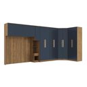 Ver imagem 1 de Quarto Modular Kappesberg Adapt Nogueira/azul Profundo 6 Peças 474cm X 185cm