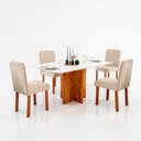 Ver imagem 2 de Sala de Jantar 120x80 Stilo Cad. Ayla Linho Off Bom Pastor
