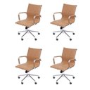 Ver imagem 1 de Kit 4 Cadeiras Escritório Diretor Esteirinha Rodízio Relax Corino 3301