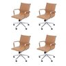 Kit 4 Cadeiras Escritório Diretor Esteirinha Rodízio Relax Corino 3301 - 1