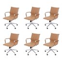 Ver imagem 1 de Kit 6 Cadeiras Escritório Diretor Esteirinha Rodízio Relax Corino 3301