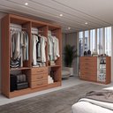 Ver imagem 2 de Guarda-roupa Casal Eliza 6 Portas 3 Gavetas com Cômoda 1 Porta 5 Gavetas Cinamomo - Panorama Móveis