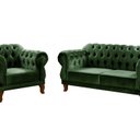 Ver imagem 2 de Sofá 2 e 1 Lugares Duquesa Decoração Sala Recepção Retrô Verde