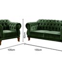 Ver imagem 3 de Sofá 2 e 1 Lugares Duquesa Decoração Sala Recepção Retrô Verde