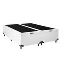 Ver imagem 1 de Cama Box Baú King 193 Bipartido Tecido Branco com Colchão Paris de Molas Bello Box 67x193x203