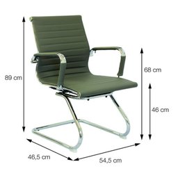 Kit 10 Cadeiras Escritório Diretor Esteirinha Rodízio Relax Corino 3301 - 5