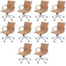 Kit 10 Cadeiras Escritório Diretor Esteirinha Rodízio Relax Corino 3301 - 1