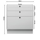 Ver imagem 5 de Balcão de Cozinha 3 Gavetas 100% MDF 80cm sem Tampo Sevilha Herval Branco/Ártico