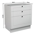 Ver imagem 4 de Balcão de Cozinha 3 Gavetas 100% MDF 80cm sem Tampo Sevilha Herval Branco/Ártico