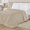 Ver imagem 1 de Coberdrom 100% Algodão Malha com Manta Microfibra Queen 01 Peça - Caqui