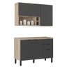 Cozinha Completa Modular Firenze sem Tampo 2 Peças Composição 11 Avena Touch Grafito Fi0011 Demóbile - 1