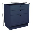 Ver imagem 4 de Balcão de Cozinha 3 Gavetas 100% MDF 80cm sem Tampo Sevilha Herval Azul/Órion
