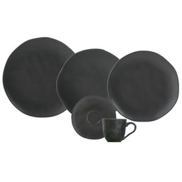 Aparelho de Jantar 30 Peças Orgânico Preto Matte Porto Brasil - 1 Aparelho de Jantar 30 Peças Orgânico Preto Matte Porto Brasil - 1