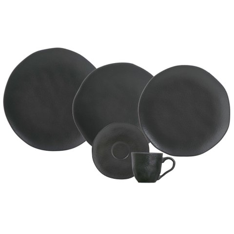 Aparelho de Jantar 30 Peças Orgânico Preto Matte Porto Brasil