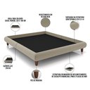 Ver imagem 3 de Cama Casal Pés de Madeira 156cm Otto P05 Veludo Bege