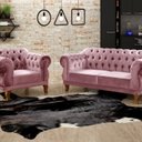 Ver imagem 1 de Sofá 2 e 1 Lugares Duquesa Decoração Sala Recepção Retrô Rosa Rose