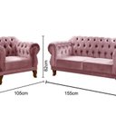Ver imagem 3 de Sofá 2 e 1 Lugares Duquesa Decoração Sala Recepção Retrô Rosa Rose