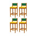 Ver imagem 1 de 4 Banquetas Madeira Copa do Mundo Brasil Estofados Hellen:Mel e Sintetico Amarelo