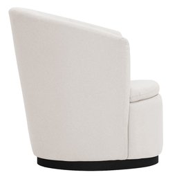 Poltrona Decorativa Base Fixa Preto Évora Poliéster Off White - CasaePoltrona - 6